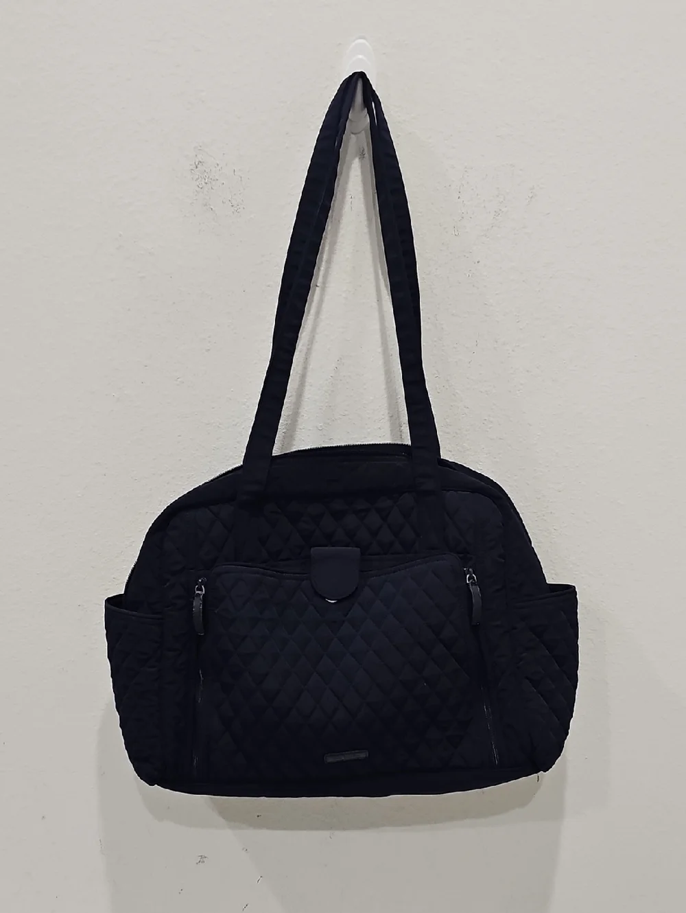 Vera Bradley Black Quilted On the Stroll Tote Bag Diaper Bag
